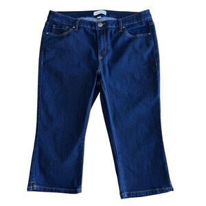 Lane Bryant Flex Magic Waistband Mid Rise Pedal Crop Jeans Denim Size 16 EUC